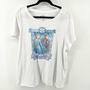 Disney Frozen II White Elsa & Anna Graphic Tee Womens size 3X